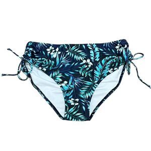Tropical Floral Blue And Green Bikini Bottom, Size L, NWOT